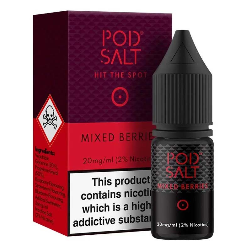 Pod Salt Mixed Berries e-liquid | 10ml 50% VG Pod Salt Mixed Berries e-liquid | 10ml 50% VG