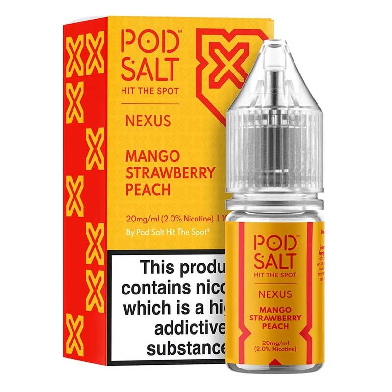 Mango Strawberry Peach e-liquid 10ml - Pod Salt Nexus Nic Salt Mango Strawberry Peach e-liquid 10ml - Pod Salt Nexus Nic Salt