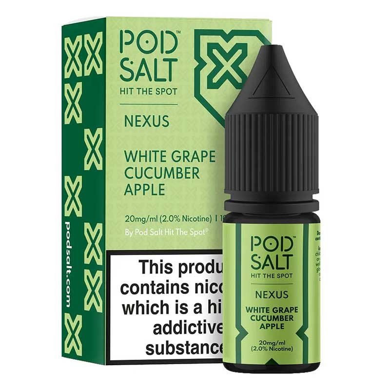 White Grape Cucumber Apple e-liquid 10ml - Pod Salt Nexus Nic Salt White Grape Cucumber Apple e-liquid 10ml - Pod Salt Nexus Nic Salt