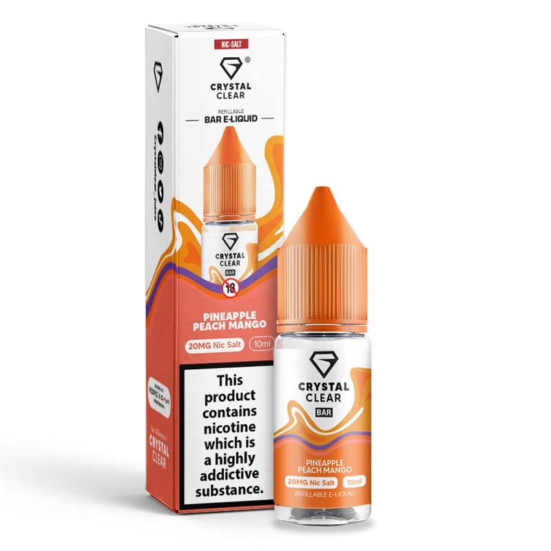 Pineapple Peach Mango e-liquid 10ml - Crystal Clear Bar Nic Salt Pineapple Peach Mango e-liquid 10ml - Crystal Clear Bar Nic Salt