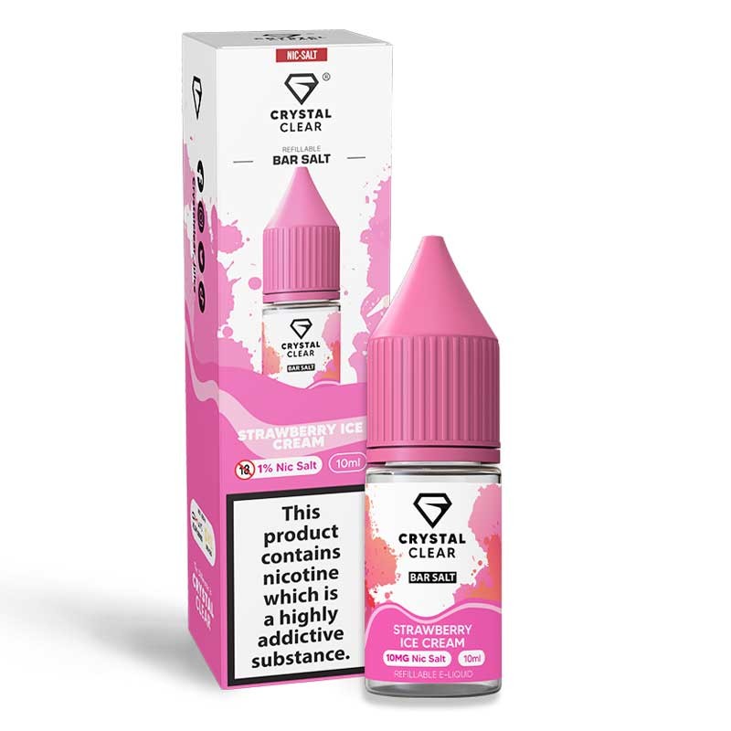 Strawberry Ice Cream e-liquid 10ml - Crystal Clear Bar Nic Salt Strawberry Ice Cream e-liquid 10ml - Crystal Clear Bar Nic Salt