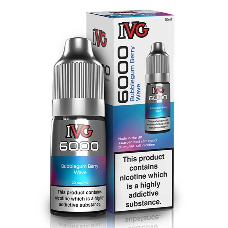 Bubblegum Berry Wave e-liquid 10ml - IVG 6000 Nic Salt Bubblegum Berry Wave e-liquid 10ml - IVG 6000 Nic Salt