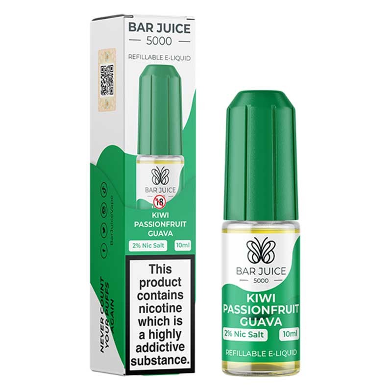 Kiwi Passionfruit Guava e-liquid 10ml - Bar Juice 5000 Nic Salt Kiwi Passionfruit Guava e-liquid 10ml - Bar Juice 5000 Nic Salt