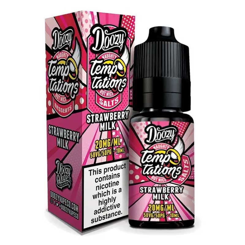 Strawberry Milk e-liquid 10ml - Doozy Temptations Nic Salt Strawberry Milk e-liquid 10ml - Doozy Temptations Nic Salt